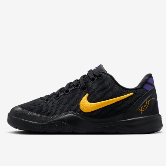 Nike Black Purple Yellow Kobe 8 Protro PS "Lakers Away" FN0267-002 Size Kids 2.5 - Picture 1 of 10